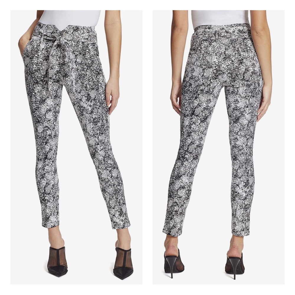 SKINNYGIRL JEANS snake print Jackie Hr Skinny Ankle self belt jeans pants